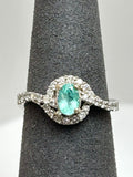 Ring Paraiba-Turmalin neonblau, Naturdiamanten Weißgold 18k italienische Zertifikate