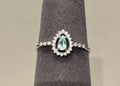 Anello Tourmaline Paraiba blue, oro bianco 18k e diamanti naturali certificati italiani
