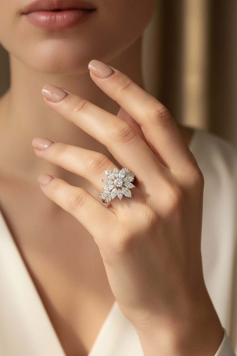 Anello La Regina su modella