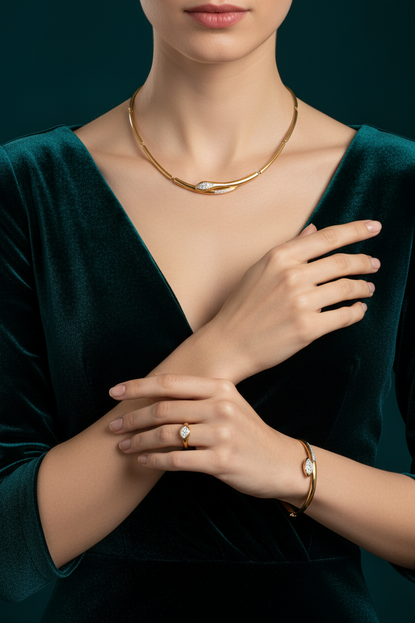 Parure Serpente Art Deco – senza viso
